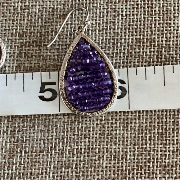 Silpada Amethyst Crystal Teardrop Earrings - Picture 7 of 7